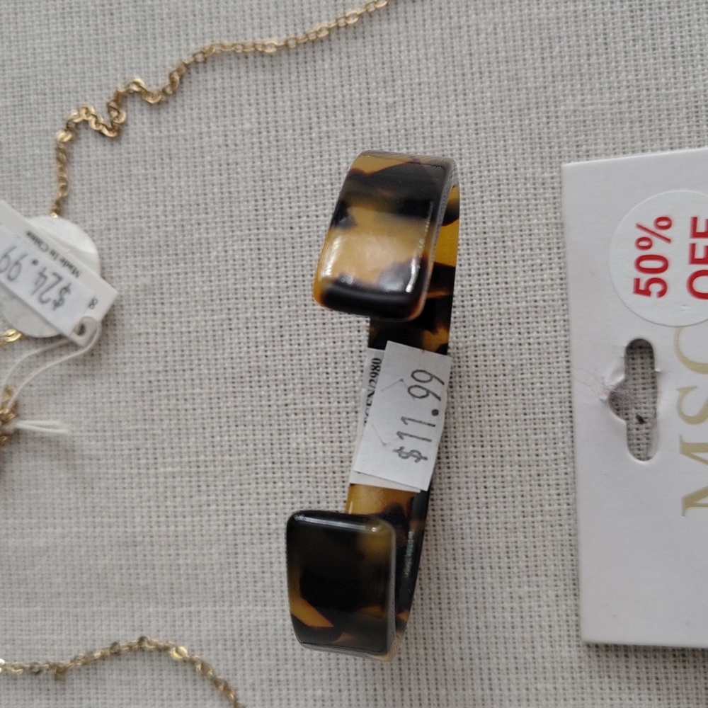 Earrings, Necklace, Bracelet Set By Mainstreet Collection NWT Animal Print Round - Picture 6 of 8